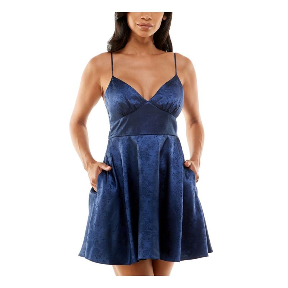 B DARLIN Navy Spaghetti Strap Short Dress 13/14